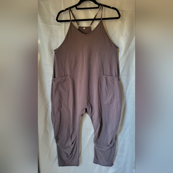Jumpsuit Casual Rompers Sleeveless Loose Spaghetti Strap Baggy Overalls Jumpers - Picture 1 of 7